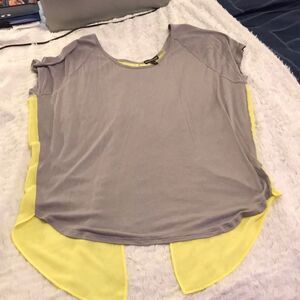 Cute gray and yellow open back tee